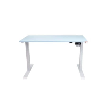 โต๊ะปรับระดับไฟฟ้า หน้าไม้ MDF เคลือบไฮกลอส มอเตอร์ 2 ระดับ LEECO GT-612-SM-BLUE ฟ้า_0